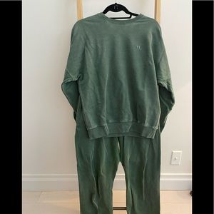 Faded green athleisure sweat set